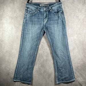 Rock & Roll Cowboy Pistol Bootcut Jeans Mens Size 36X30 Blue Denim Rodeo Western